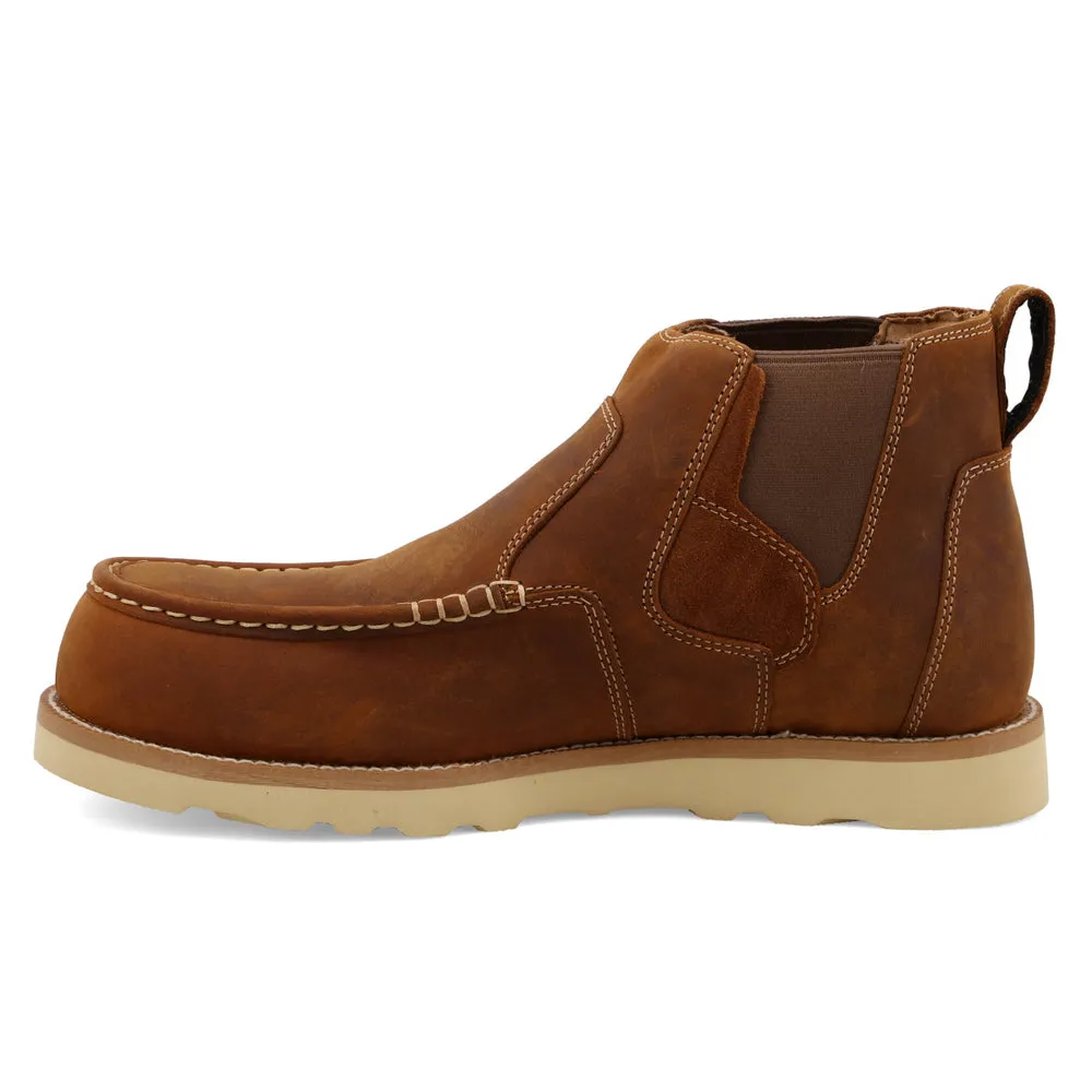 Twisted X 4″ Work Chelsea Wedge Sole Boot Oiled Saddle